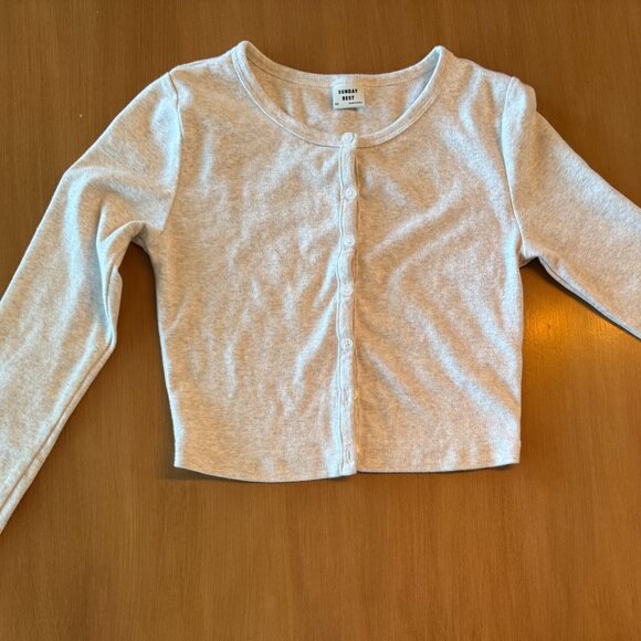 Aritzia Sunday Best Heather cropped cardigan xsmall NEW - Picture 2 of 4